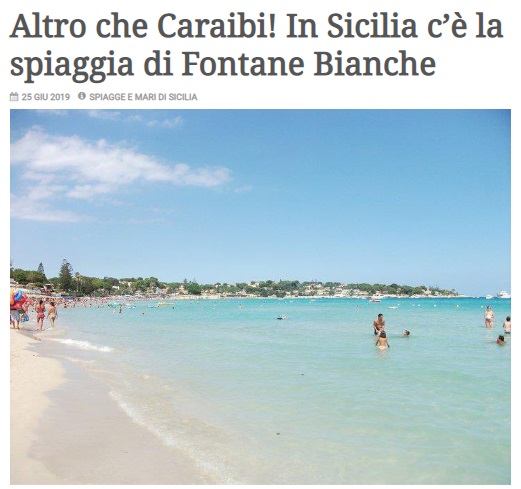 "Altro che Caraibi! In Sicilia c'è Fontane Bianche"